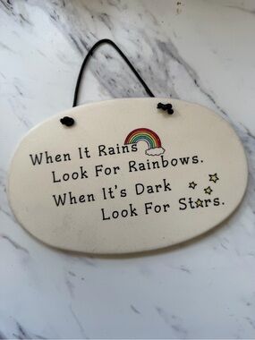 When It Rains Look For Rainbows Wall Plaque